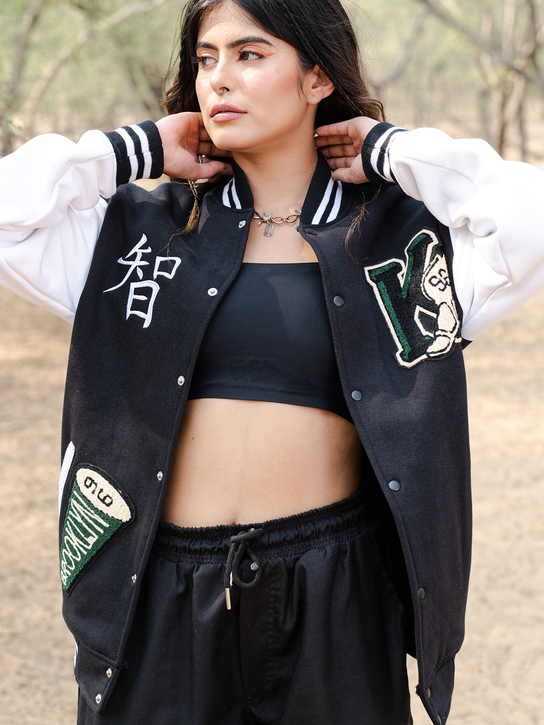 Black K Varsity Jacket