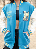 Teal Blue M Varsity Jacket