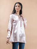 Pink Satin Full Sleeves Top