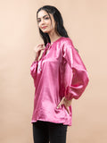 Pink Satin Full Sleeves Top