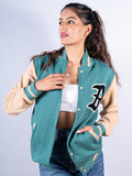 Pizza Sea Green LA Varsity Jacket