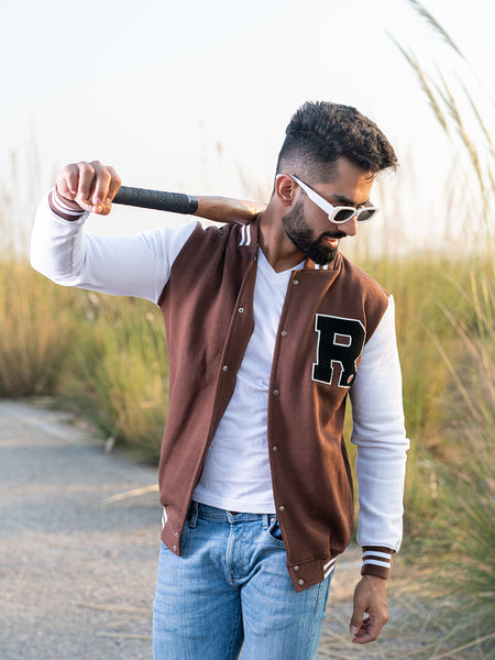 Brown Varsity Jacket with Sunglasses Outfits For Men (3 ideas & outfits) |  Lookastic