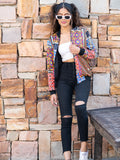 Multicolor Printed Velvet Jacket