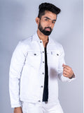 White Two Pockets Denim Jacket