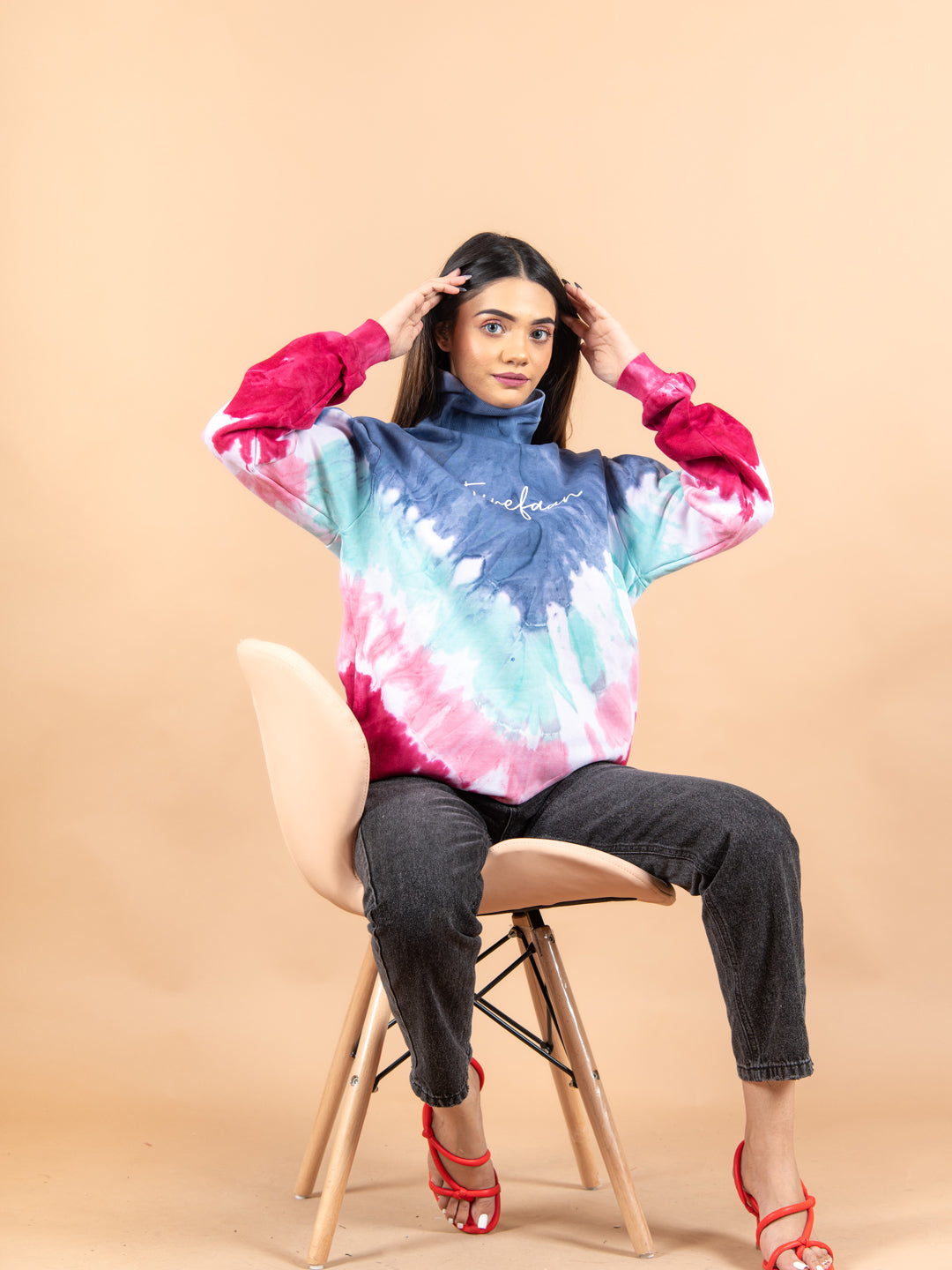 Tarefaan Printed Tie and Dye Turtleneck